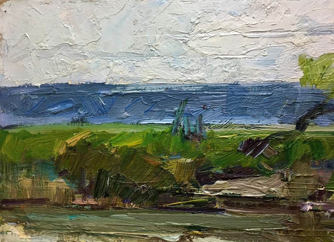 Oil painting River landscape Zakharov Fedor Zakharovich - 2