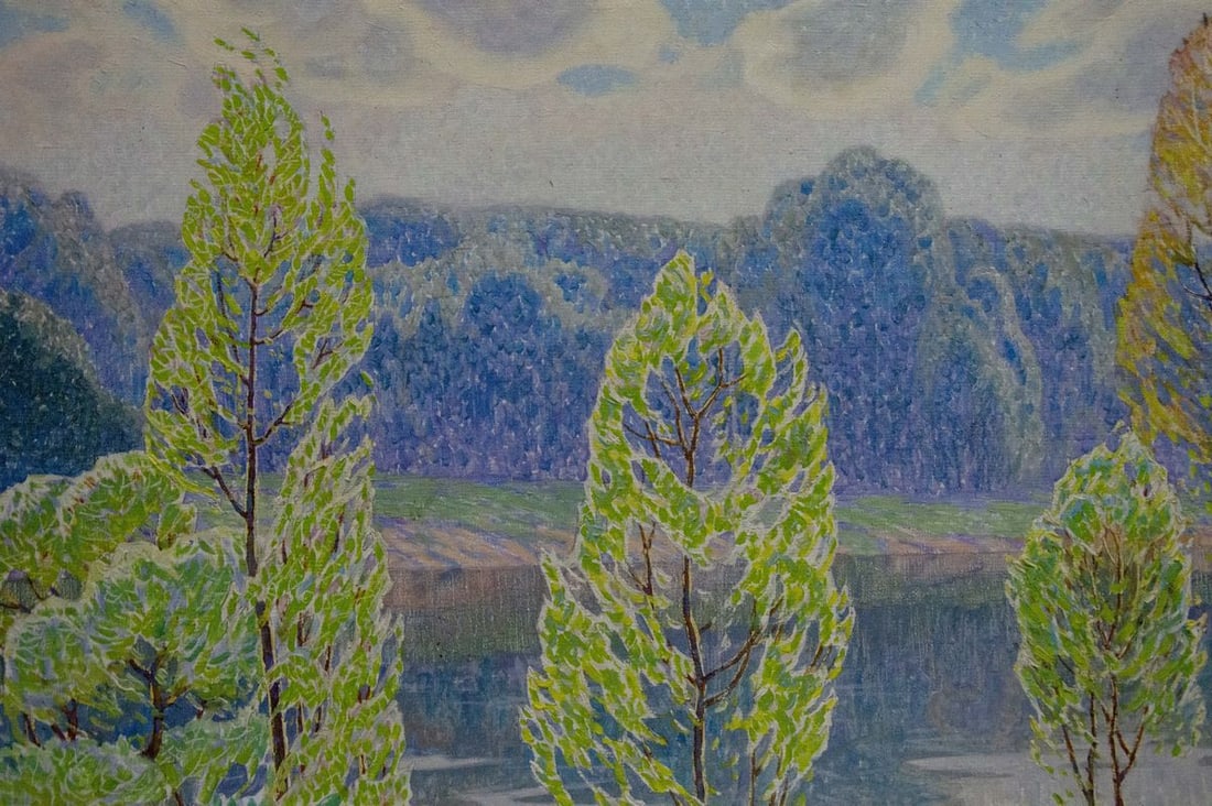 Oil painting River landscape Zlyden Yuri Fedorovich - 4