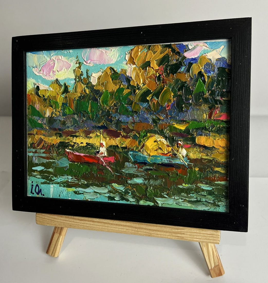 Oil painting On boats along the river Oleksiy Ivanyuk - 2