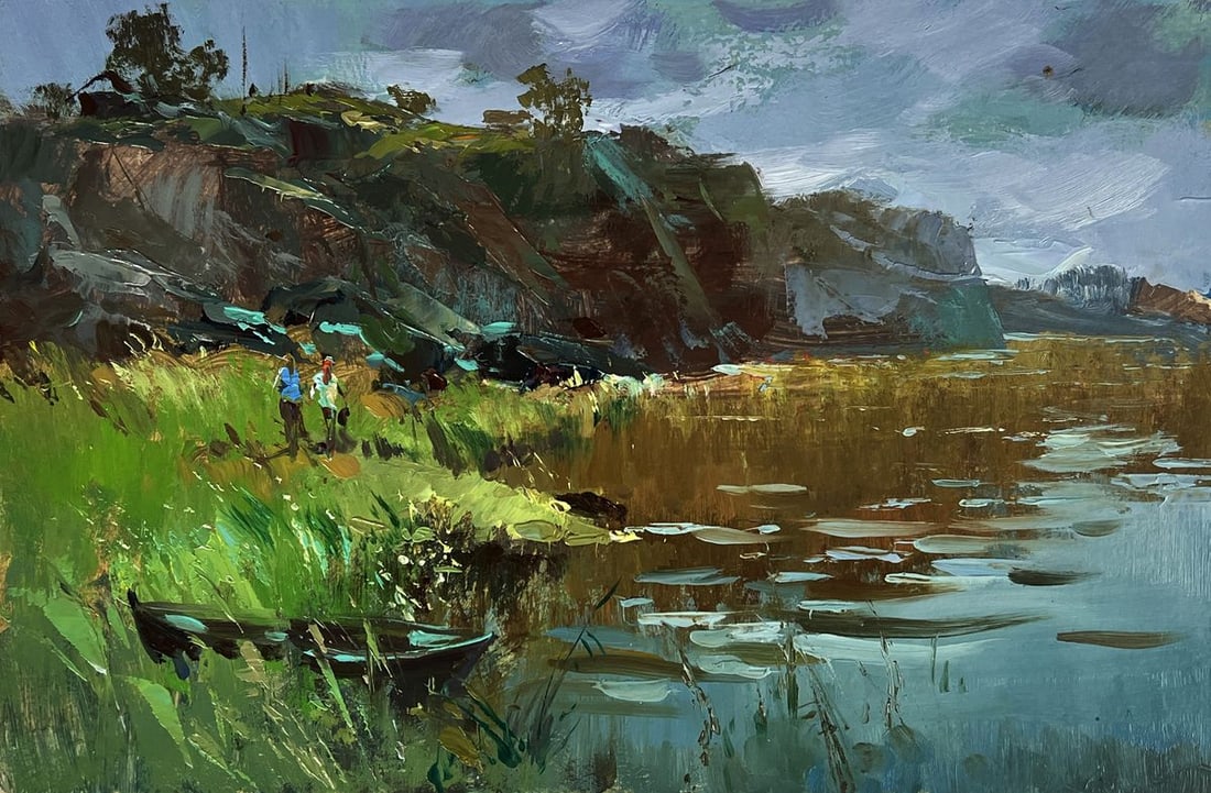 Oil painting By the Quiet River Yuriy Suprunchuk - 3