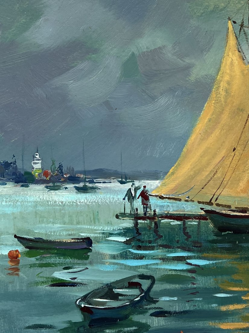 Oil painting A quiet evening boat port Yuriy Suprunchuk - 4