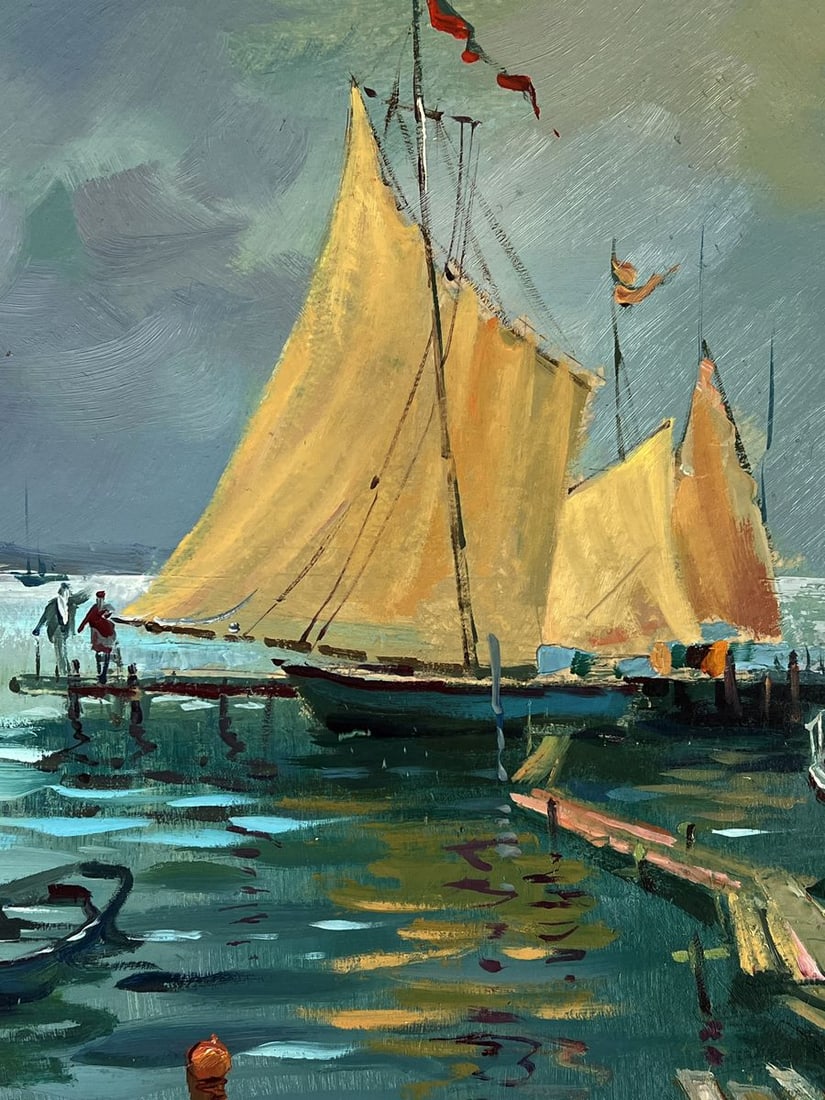 Oil painting A quiet evening boat port Yuriy Suprunchuk - 6
