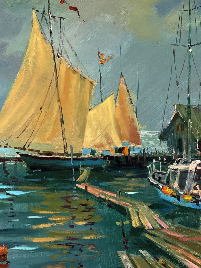 Oil painting A quiet evening boat port Yuriy Suprunchuk - 8