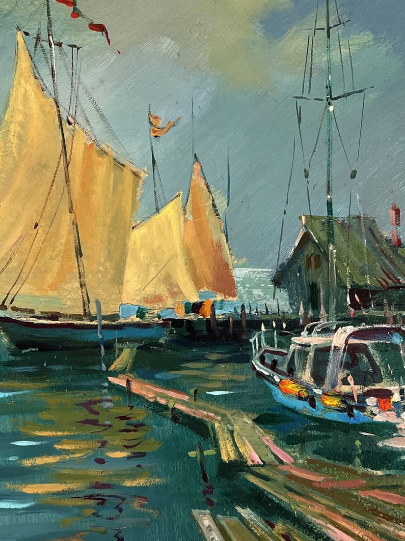 Oil painting A quiet evening boat port Yuriy Suprunchuk - 9