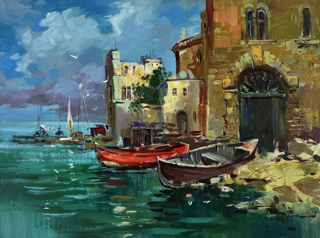Oil painting At the Old Town Pier Yuriy Suprunchuk - 3