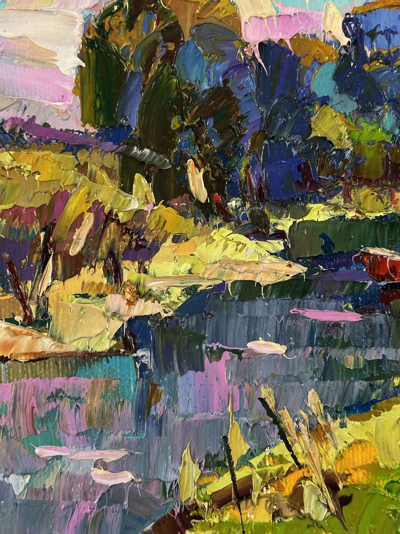 Oil painting In the morning in a boat on the river Oleksiy Ivanyuk - 5