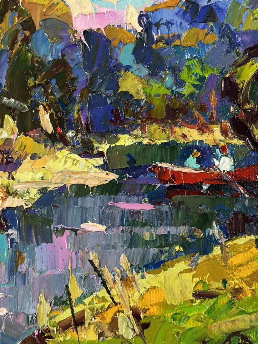Oil painting In the morning in a boat on the river Oleksiy Ivanyuk - 6