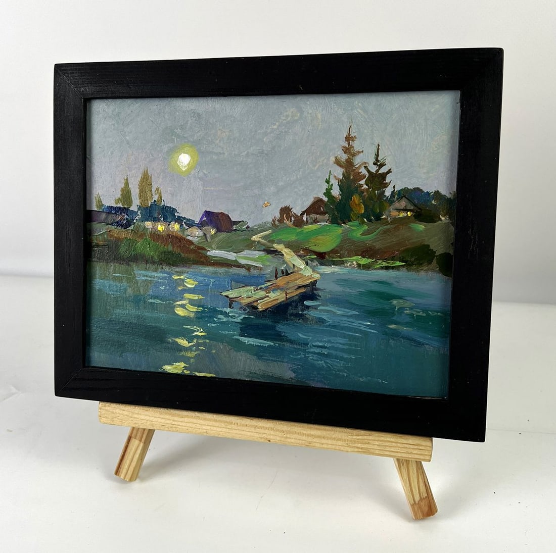 Oil painting Reflection of the moon in the river Yuriy Suprunchuk - 2