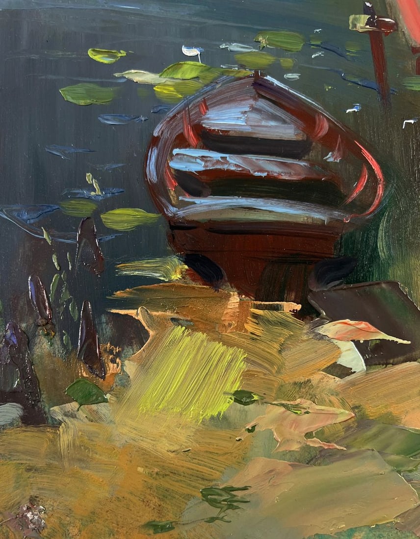 Oil painting Children are walking by the river Yuriy Suprunchuk - 7