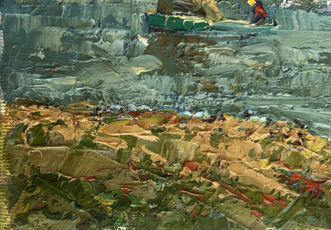 Oil painting Above the evening silence by the river Alex Kalenyuk - 7