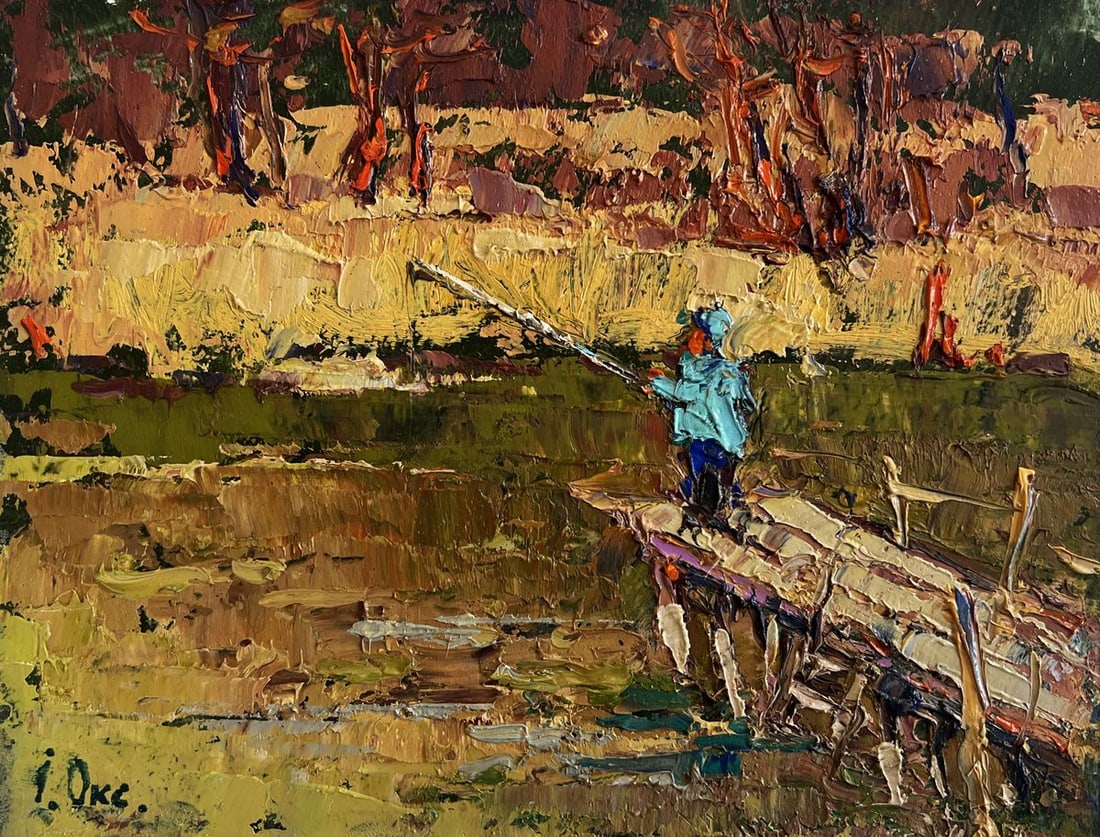 Oil painting The Lonely Fisherman Oksana Kalenyuk - 3