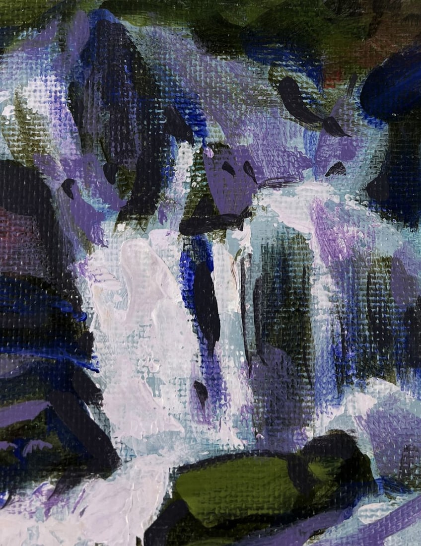 Acrylic painting The sound of water among the rocks Mykhailo Patskan - 4
