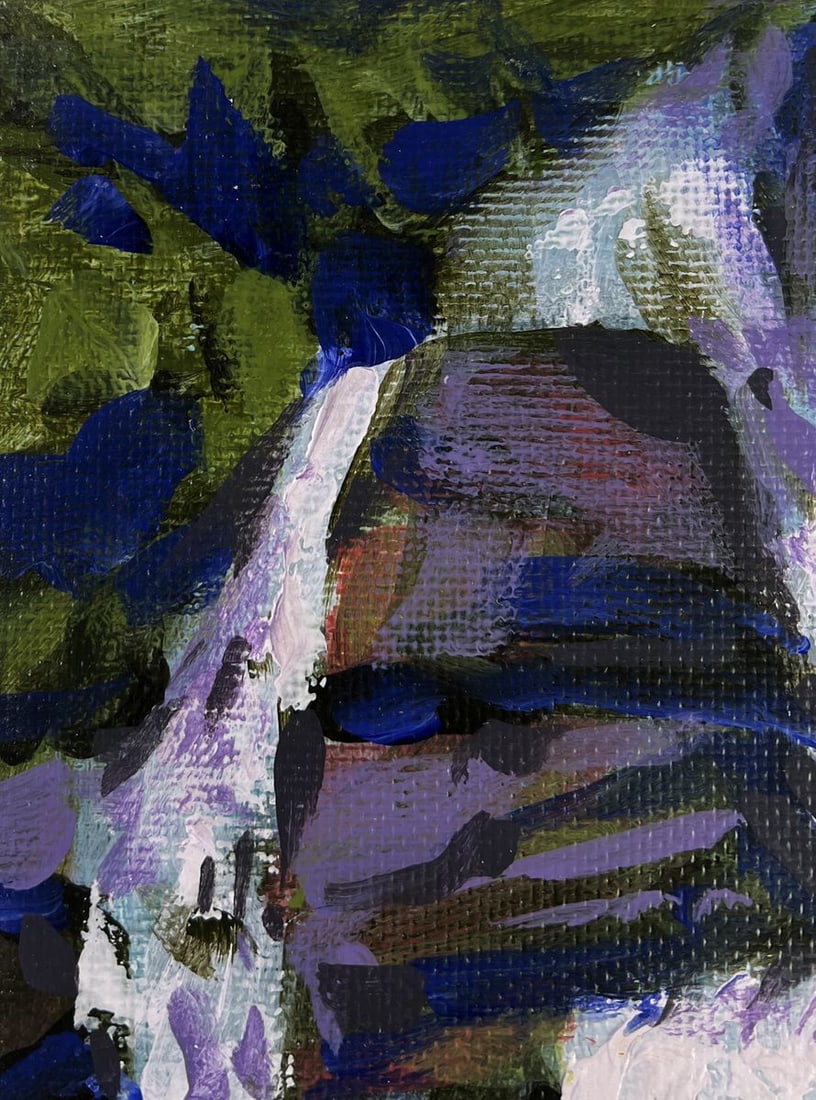 Acrylic painting The sound of water among the rocks Mykhailo Patskan - 5