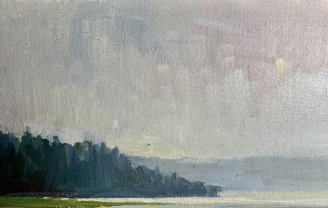 Oil painting Tranquility by the river Tatyana Derdey - 6