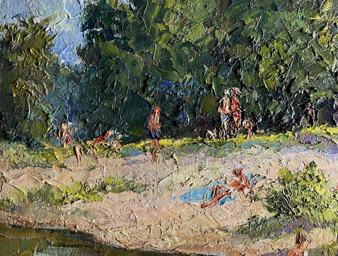 Oil painting Summer vacation on the river Boris Serdyuk - 4