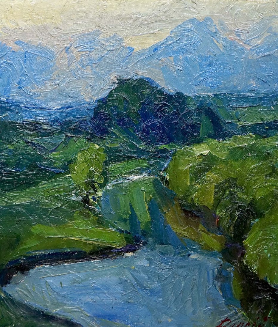 Oil painting Waterfall Dupliy Sergey Alexandrovich: Title : Oil painting Waterfall Dupliy Sergey Alexandrovich Description: No.Verns 248 *** ABOUT THIS PAINTING *** * TITLE: "Waterfall" * ARTISTS: Dupliy Sergey Alexandrovich * SIZE: 59x50 cm/'23.22x19.