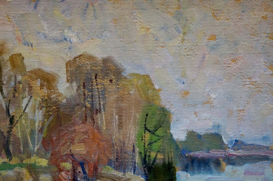 Oil painting River landscape - 4