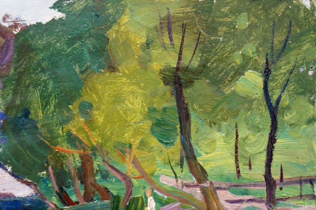 Oil painting Children at the pond Gantman Moses Faybovich - 4