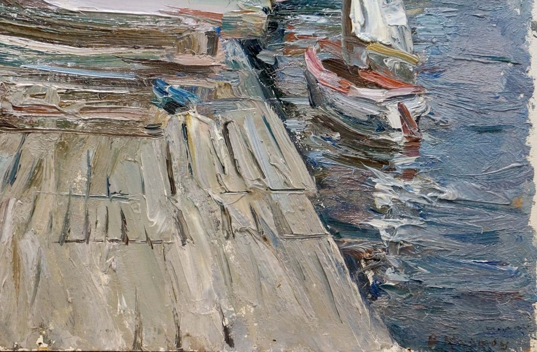 Oil painting Yacht club Vadim Petrovich Karpov - 6