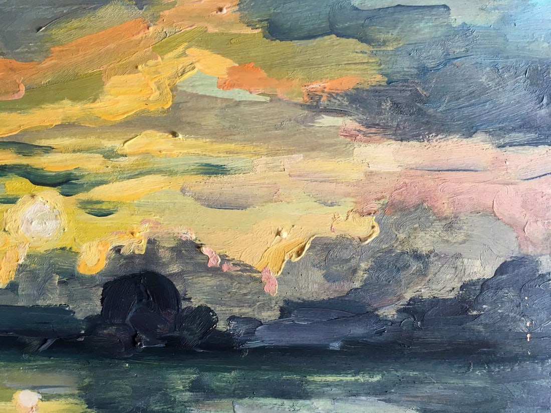 Oil painting Sunset on the river Svetlana Gramm - 8