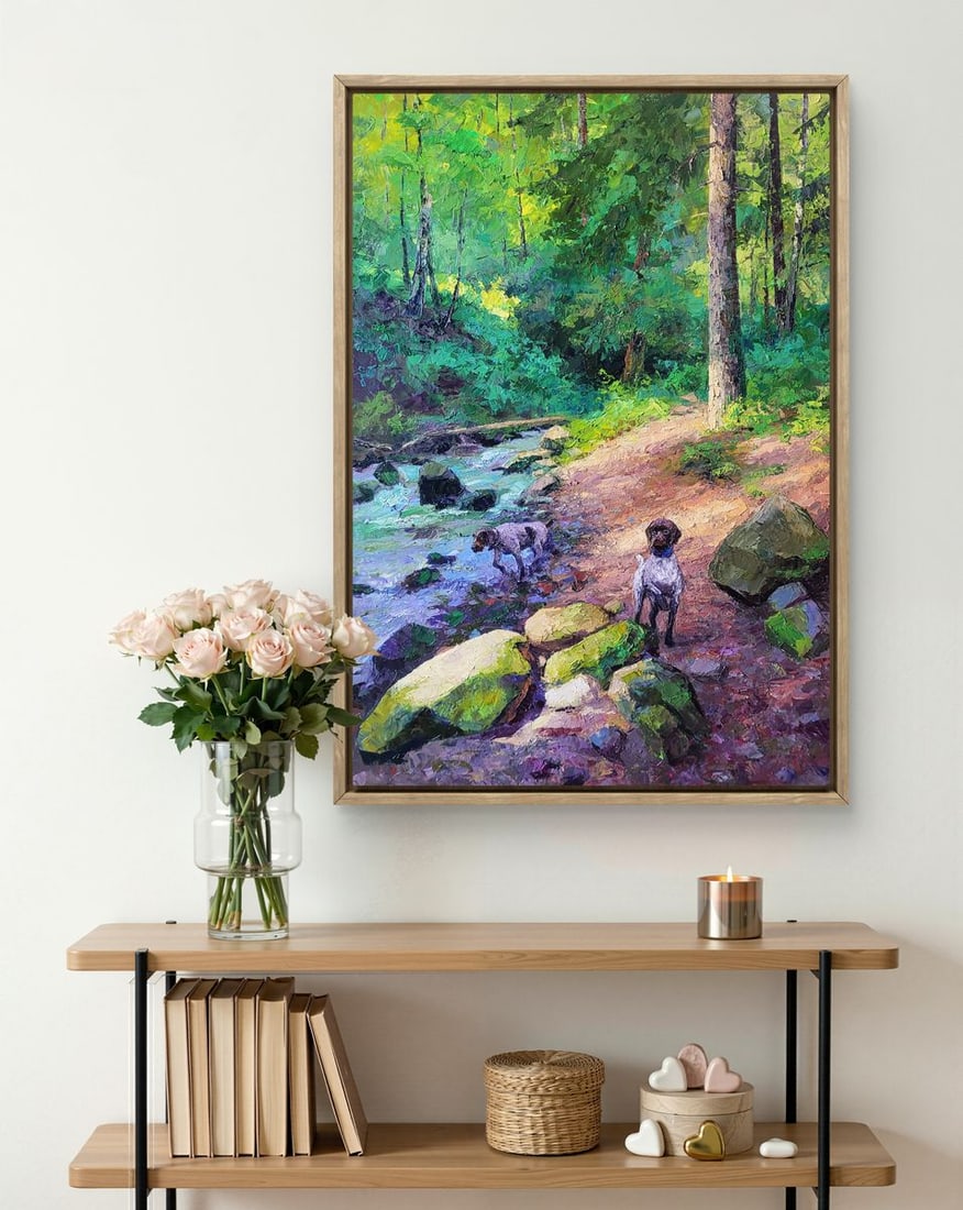 Oil painting Mountain Stream in the Forest Boris Serdyuk - 2