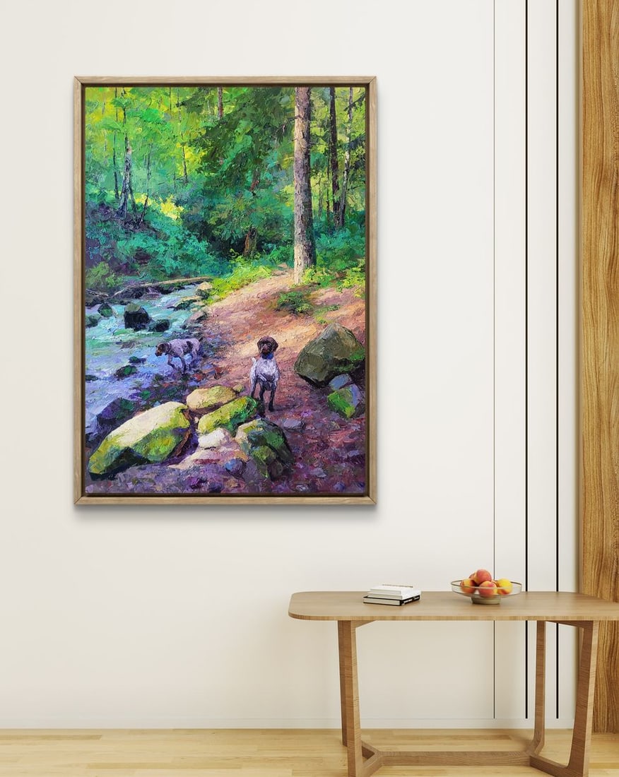Oil painting Mountain Stream in the Forest Boris Serdyuk - 3