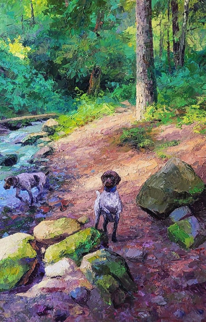 Oil painting Mountain Stream in the Forest Boris Serdyuk - 7