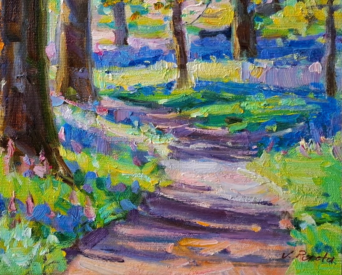 Oil painting Spring Forest in the Morning Vyacheslav Pereta - 5