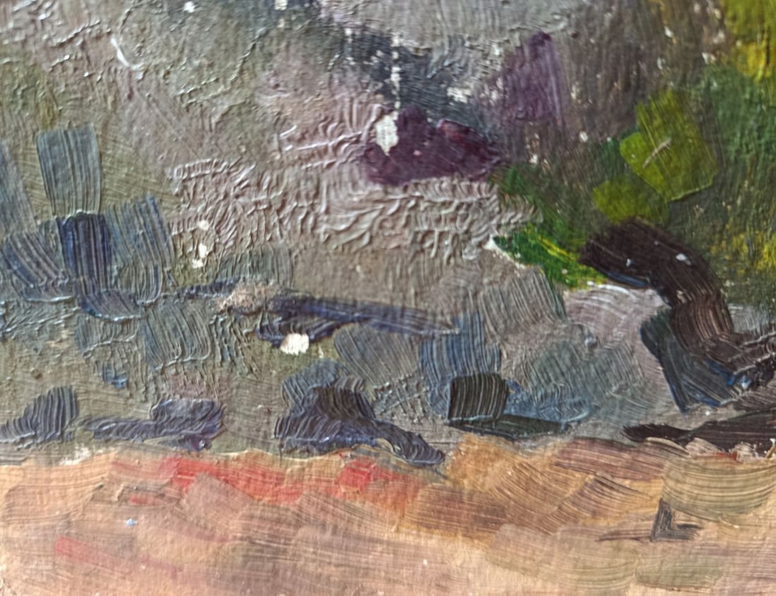 Oil painting A walk along a summer path Unknown artist - 6