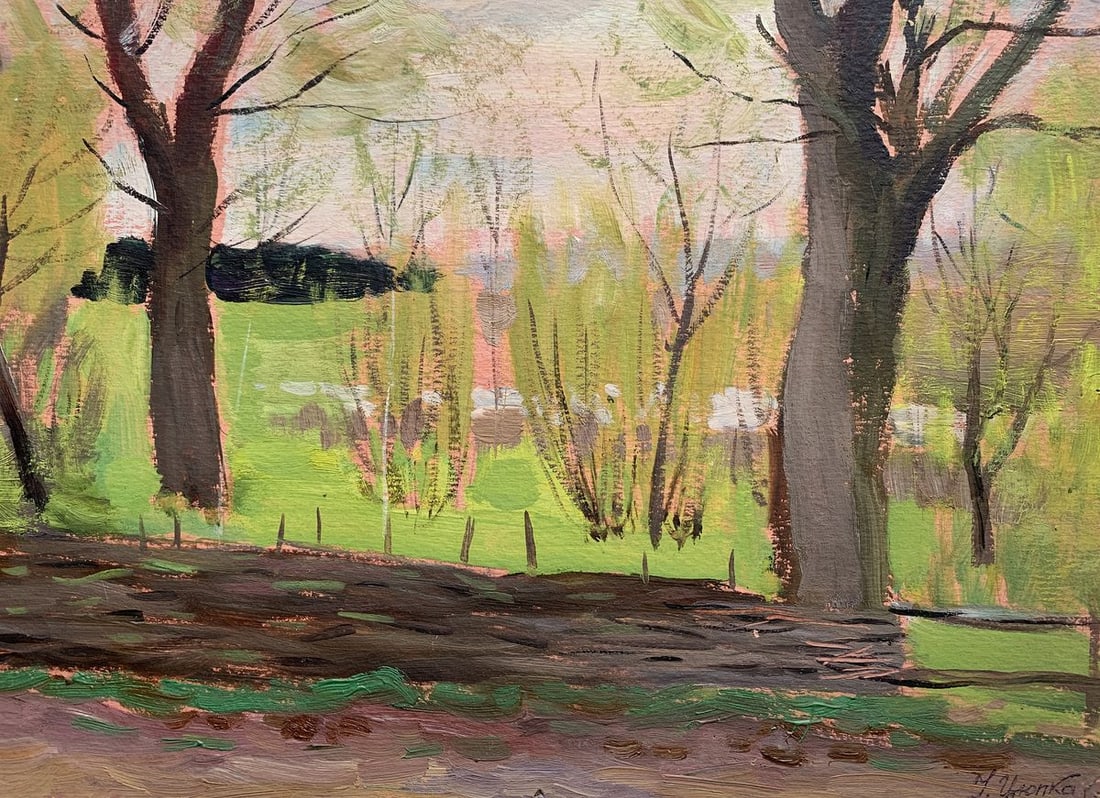 Oil painting Blooming spring in the evening Ivan Tsyupka - 2