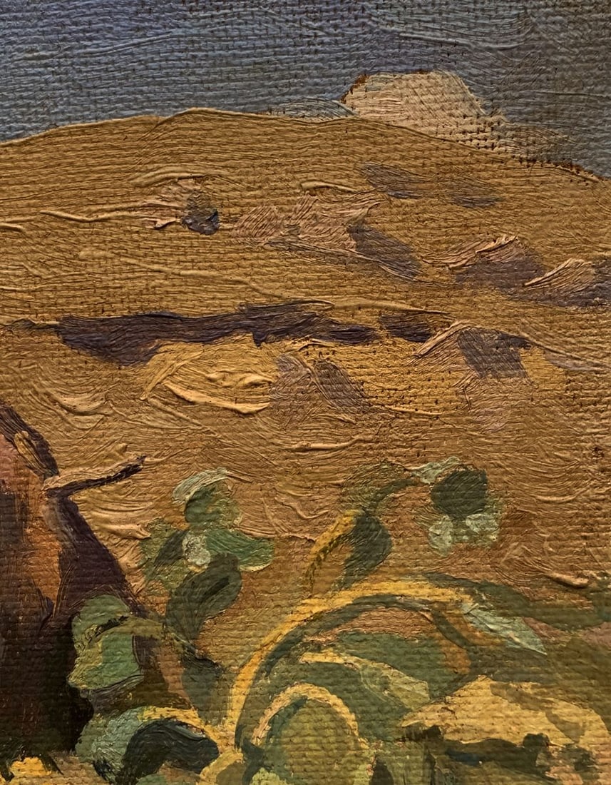 Oil painting Couple among endless fields Unknown artist - 5