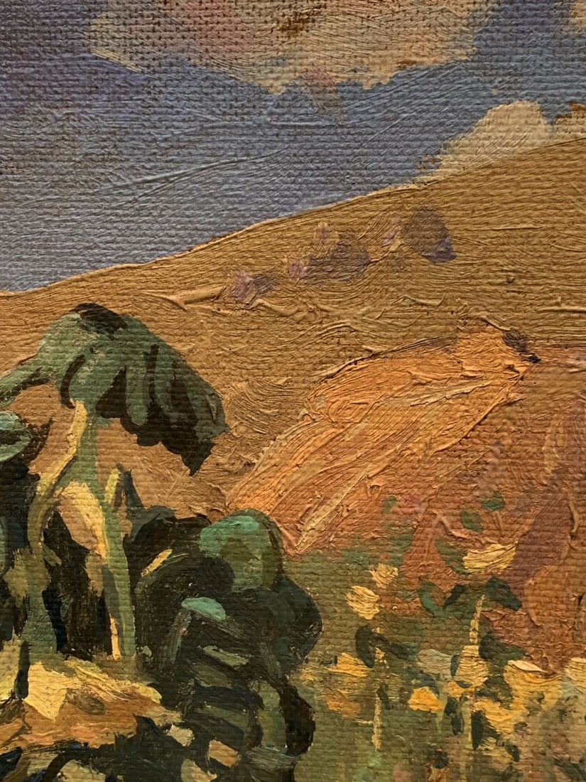 Oil painting Couple among endless fields Unknown artist - 6