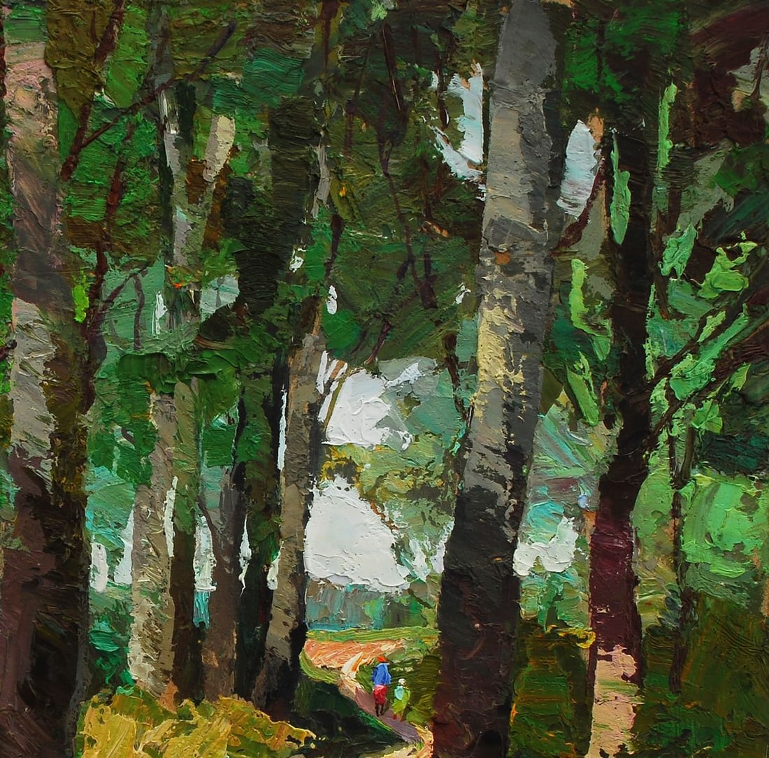 Oil painting Aspen day and the rustle of leaves Egor Shvachunov - 3