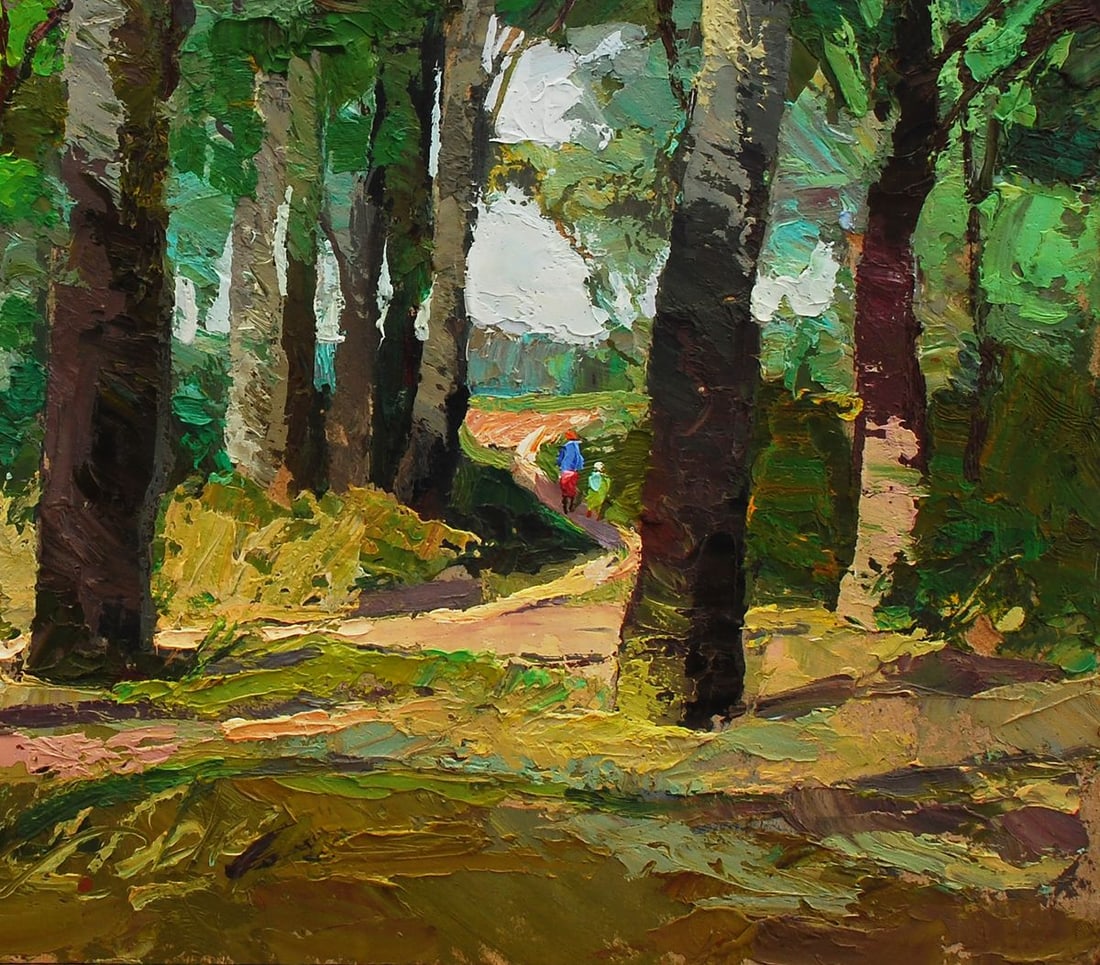 Oil painting Aspen day and the rustle of leaves Egor Shvachunov - 5