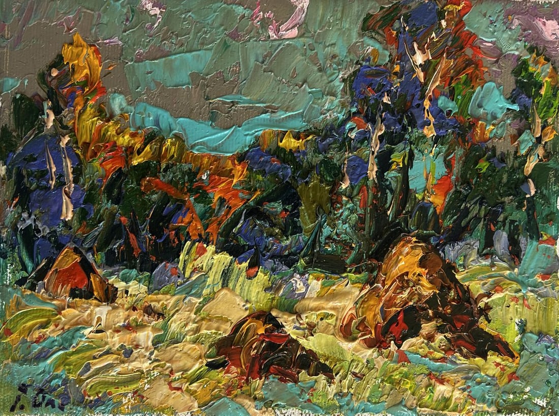 Oil painting Haystacks in the field Alex Kalenyuk - 3
