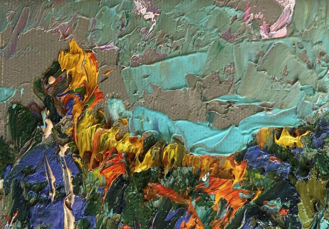 Oil painting Haystacks in the field Alex Kalenyuk - 6