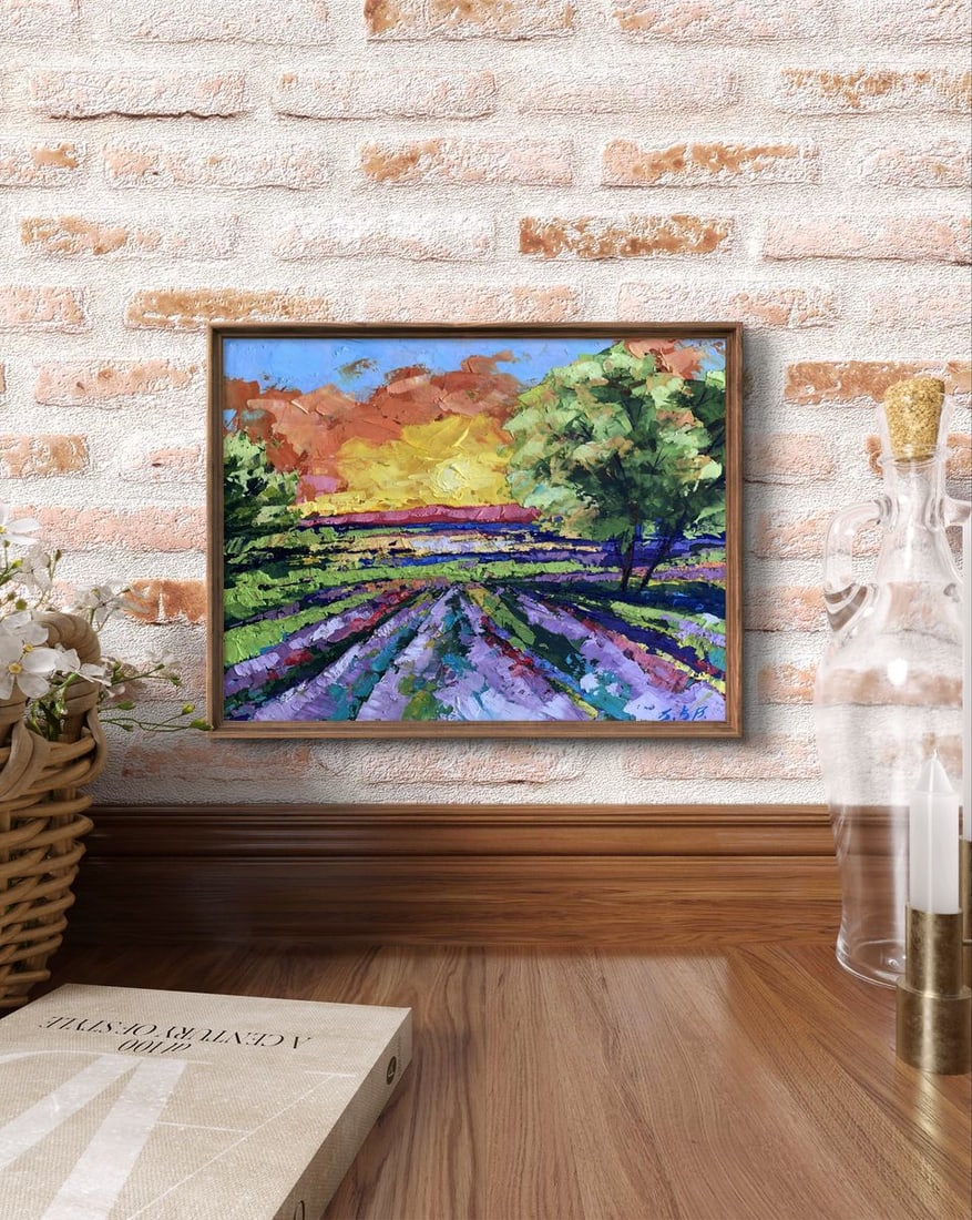 Oil painting Sunset in the field V. Zadorozhnya - 3