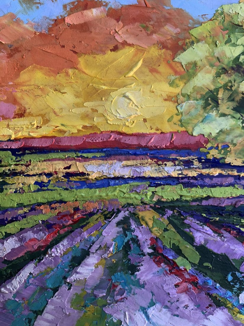 Oil painting Sunset in the field V. Zadorozhnya - 6