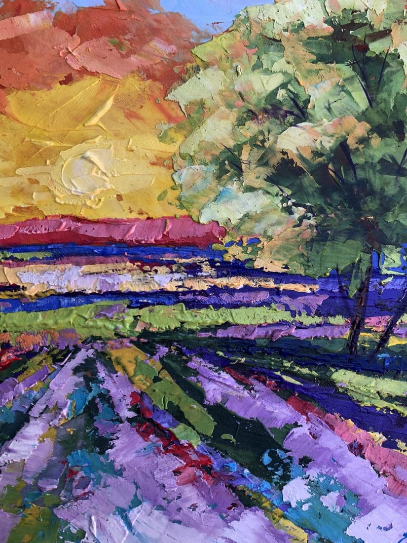 Oil painting Sunset in the field V. Zadorozhnya - 8