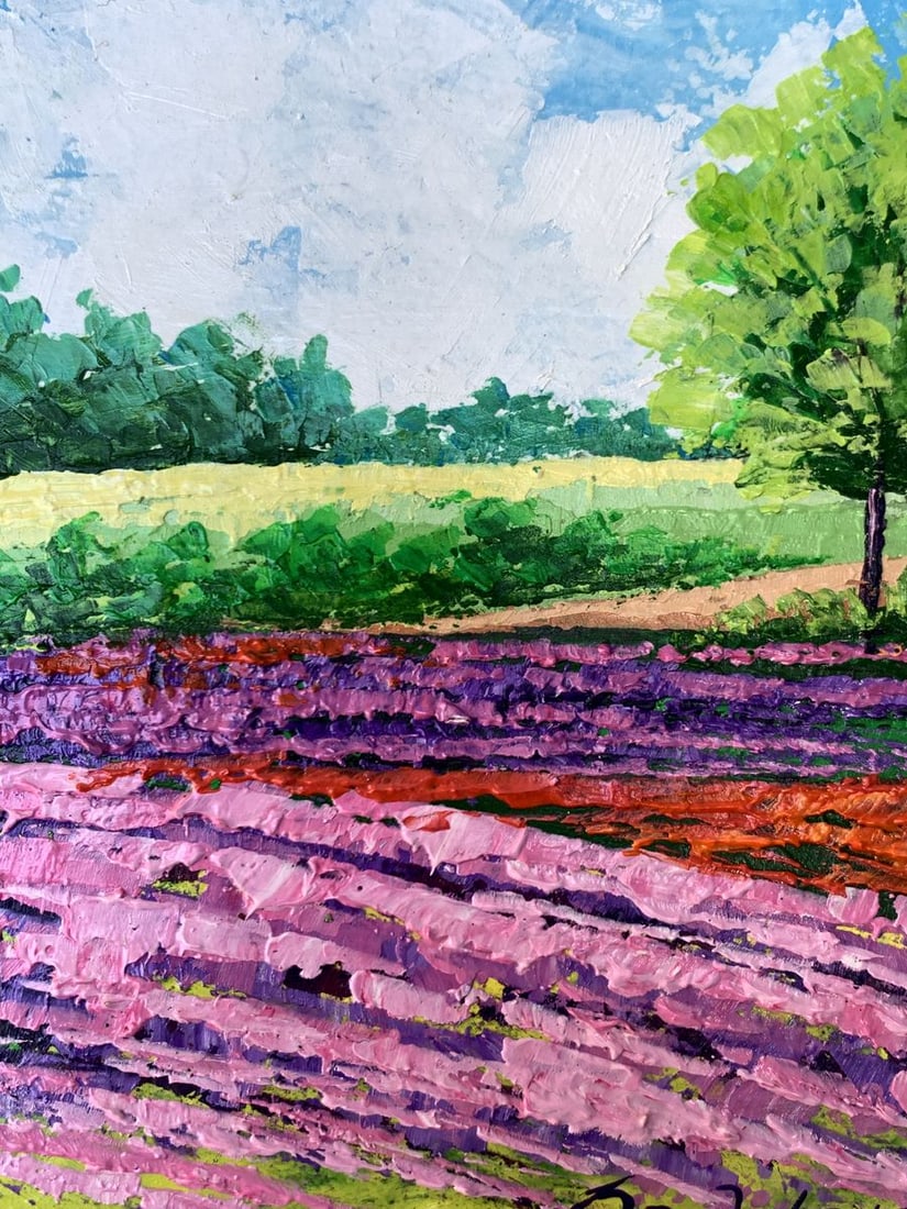 Oil painting Flower fields near the mountains V. Zadorozhnya - 4