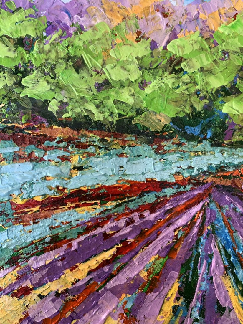 Oil painting Sunny field near the forest V. Zadorozhnya - 4