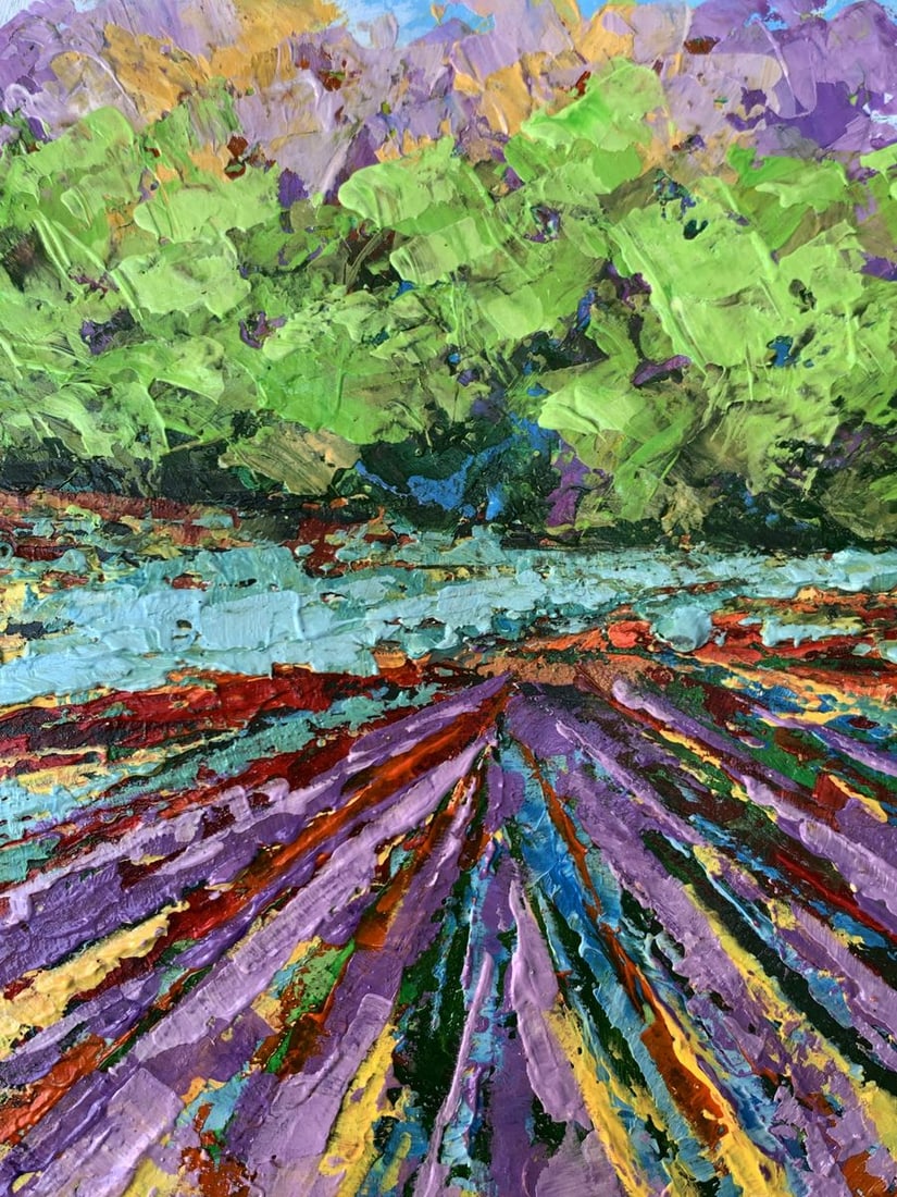 Oil painting Sunny field near the forest V. Zadorozhnya - 5