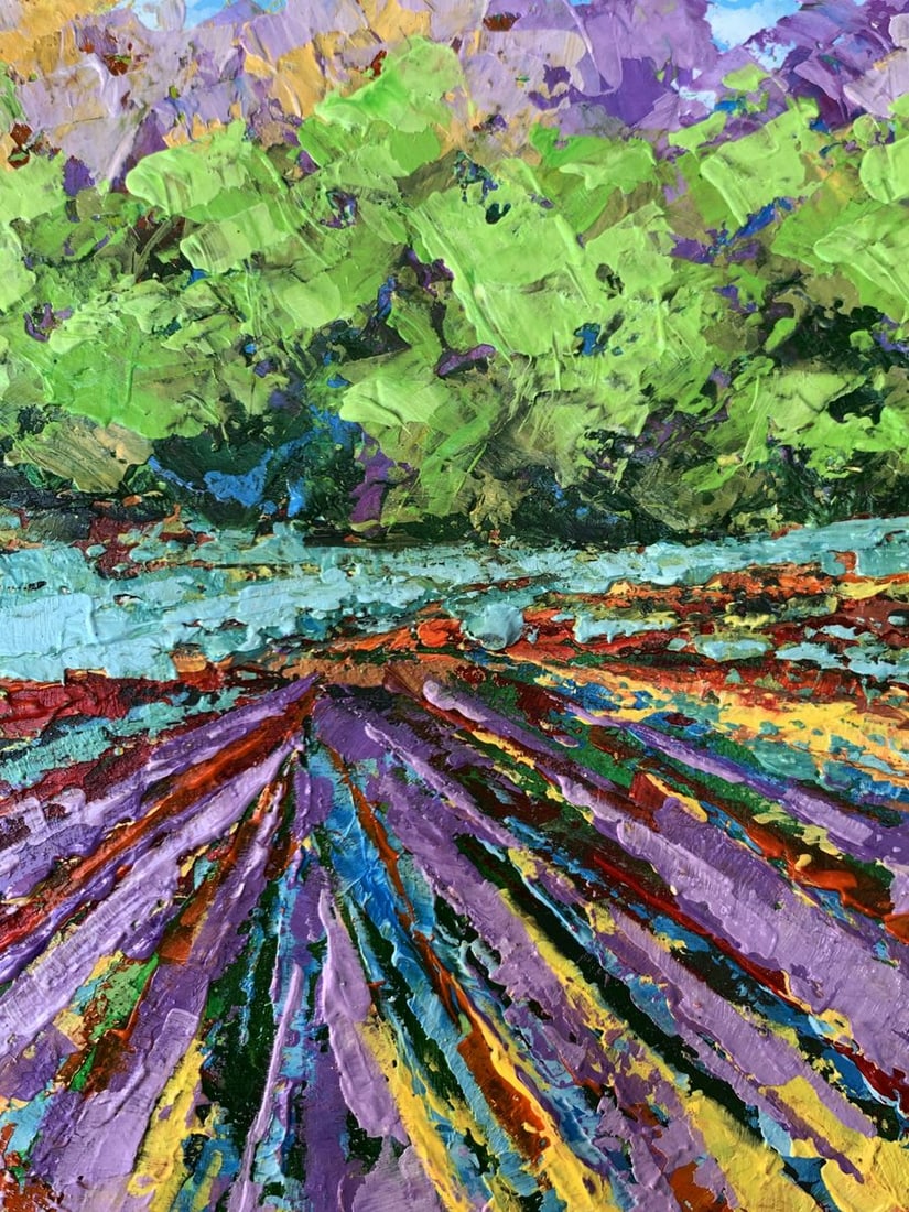Oil painting Sunny field near the forest V. Zadorozhnya - 6