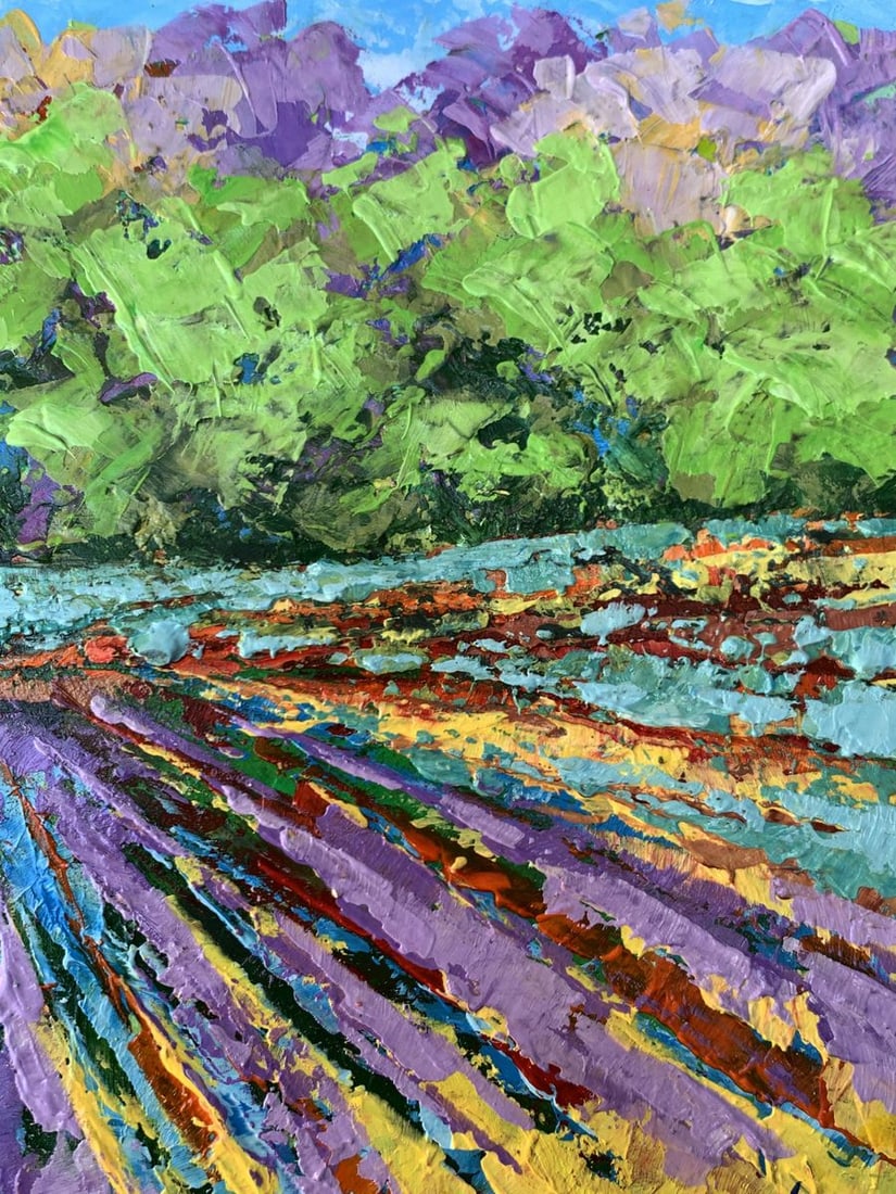 Oil painting Sunny field near the forest V. Zadorozhnya - 8