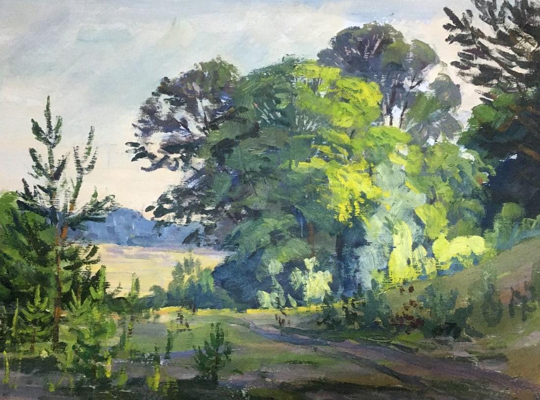 Oil painting Forest Lednev Eduard Dmitrievich: Title : Oil painting Forest Lednev Eduard Dmitrievich Description: No652 *** ABOUT THIS PAINTING *** * TITLE: "Forest" * ARTISTS: Lednev Eduard Dmitrievich * SIZE: 28x39 cm/'11.02x15.35 inches' *