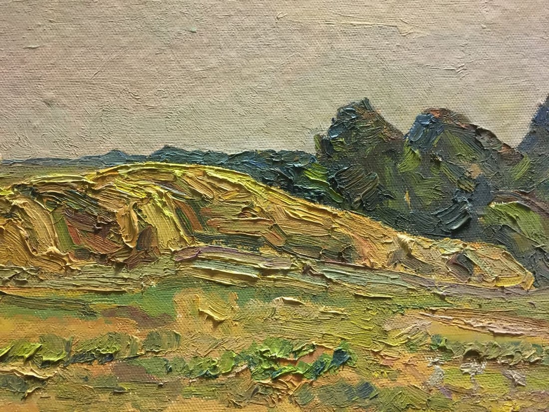 Oil painting Landscape with a house - 3