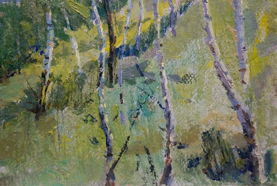 Oil painting Camping in the woods - 5