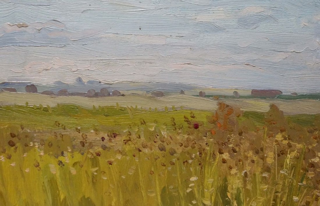 Oil painting Landscape fields - 5