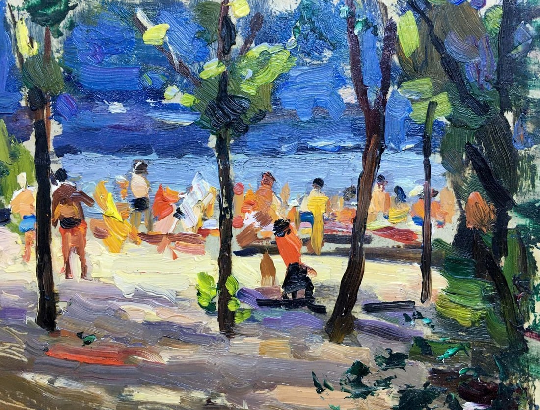 Oil painting People sunbathe Popov I. A. - 3