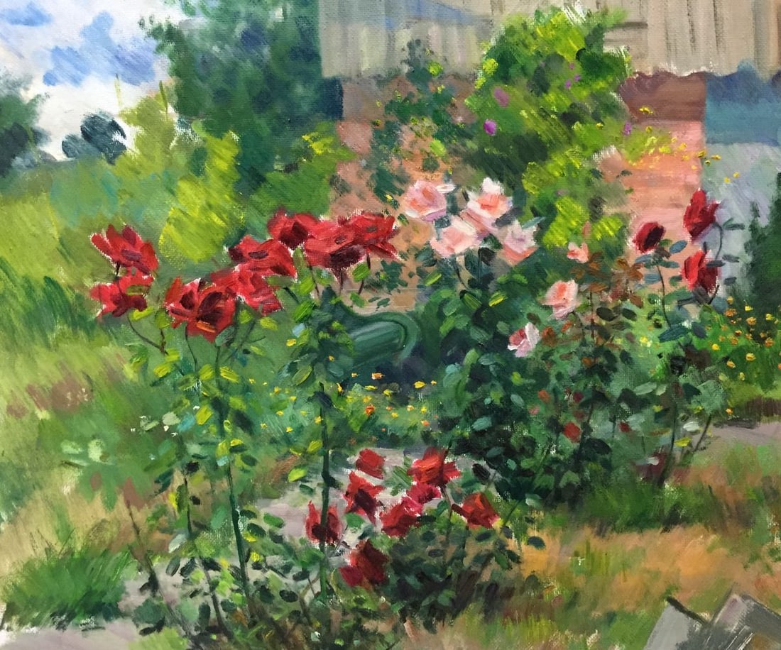 Oil painting In the garden Kryzhanivskyi Viktor Vladimirovich: Title : Oil painting In the garden Kryzhanivskyi Viktor Vladimirovich Description: NoBag 56 *** ABOUT THIS PAINTING *** * TITLE: "In the garden" * ARTISTS: Kryzhanivskyi Viktor Vladimirovich * SIZE: